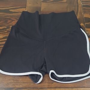 Aerie Black Athletic Shorts with White Trim